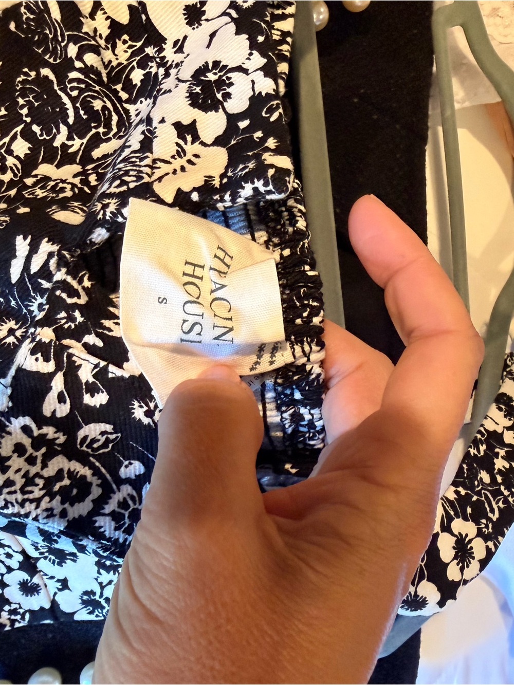Hyacinth House Black & White Denim Floral Gaia Mini Dress - Picture 4 of 6